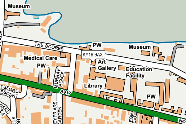 KY16 9AX map - OS OpenMap – Local (Ordnance Survey)