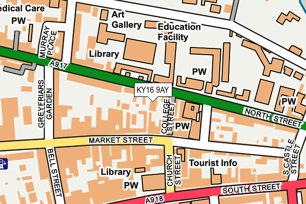 KY16 9AY map - OS OpenMap – Local (Ordnance Survey)