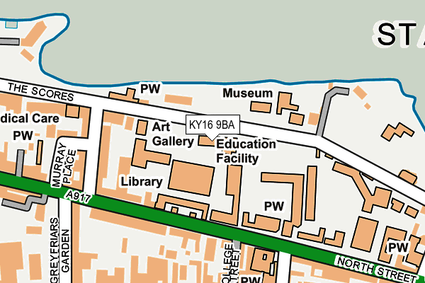 KY16 9BA map - OS OpenMap – Local (Ordnance Survey)
