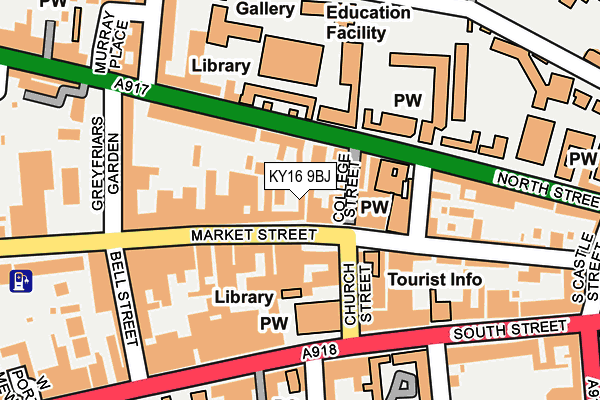 KY16 9BJ map - OS OpenMap – Local (Ordnance Survey)