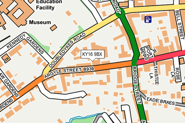 KY16 9BX map - OS OpenMap – Local (Ordnance Survey)