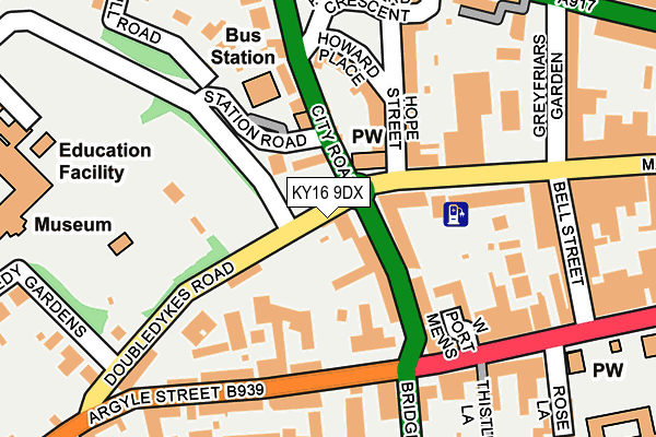 KY16 9DX map - OS OpenMap – Local (Ordnance Survey)