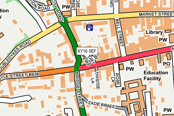 KY16 9EF map - OS OpenMap – Local (Ordnance Survey)