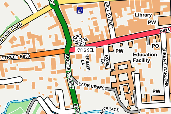 KY16 9EL map - OS OpenMap – Local (Ordnance Survey)