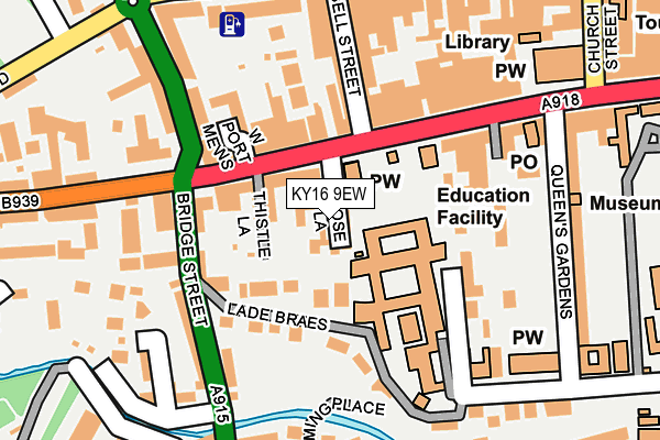 KY16 9EW map - OS OpenMap – Local (Ordnance Survey)