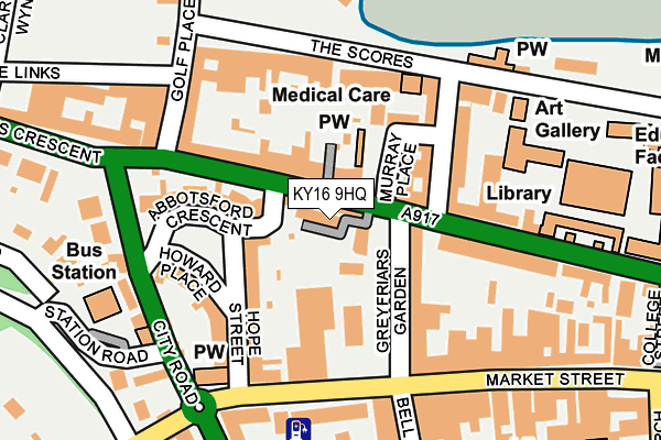 KY16 9HQ map - OS OpenMap – Local (Ordnance Survey)