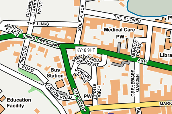 KY16 9HT map - OS OpenMap – Local (Ordnance Survey)