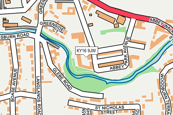 KY16 9JW map - OS OpenMap – Local (Ordnance Survey)