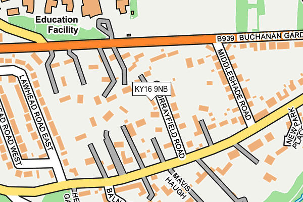 KY16 9NB map - OS OpenMap – Local (Ordnance Survey)