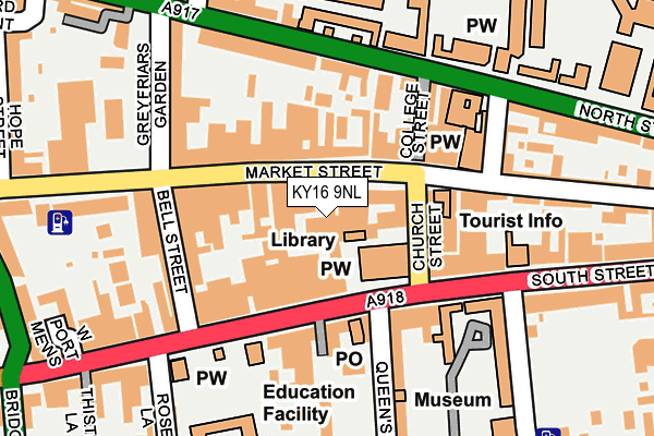 KY16 9NL map - OS OpenMap – Local (Ordnance Survey)