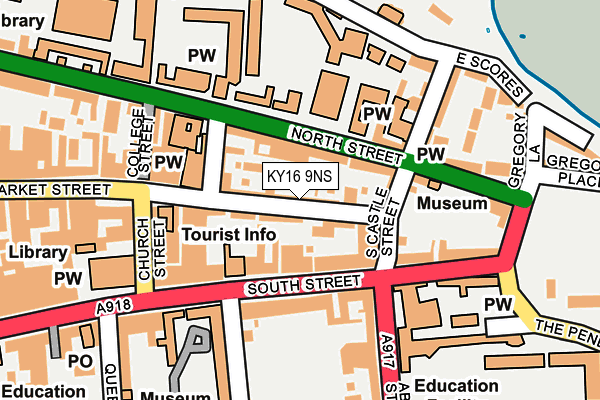 KY16 9NS map - OS OpenMap – Local (Ordnance Survey)