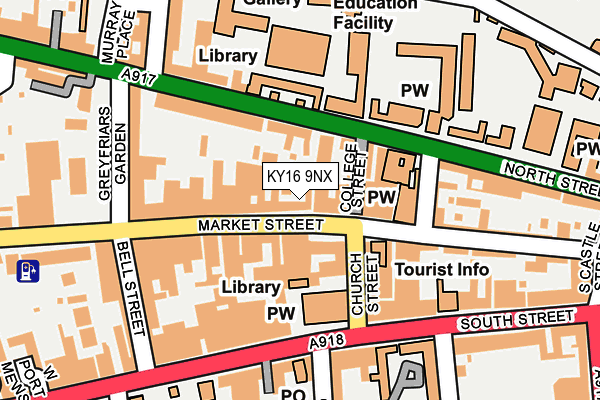KY16 9NX map - OS OpenMap – Local (Ordnance Survey)