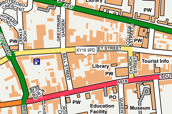 KY16 9PD map - OS OpenMap – Local (Ordnance Survey)