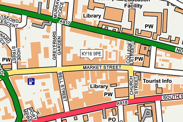 KY16 9PE map - OS OpenMap – Local (Ordnance Survey)