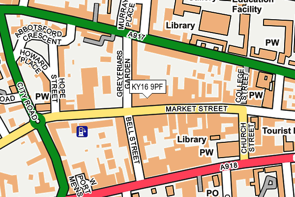 KY16 9PF map - OS OpenMap – Local (Ordnance Survey)