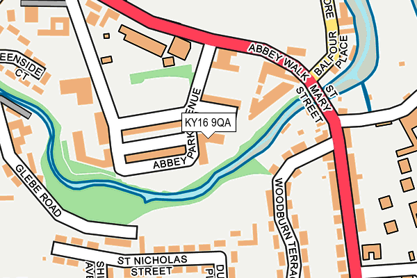 KY16 9QA map - OS OpenMap – Local (Ordnance Survey)