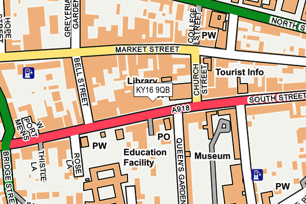 KY16 9QB map - OS OpenMap – Local (Ordnance Survey)