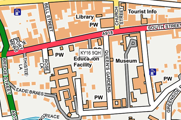 KY16 9QH map - OS OpenMap – Local (Ordnance Survey)