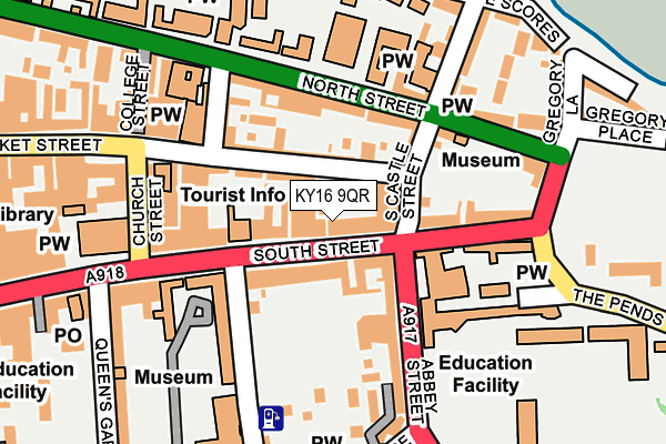 KY16 9QR map - OS OpenMap – Local (Ordnance Survey)