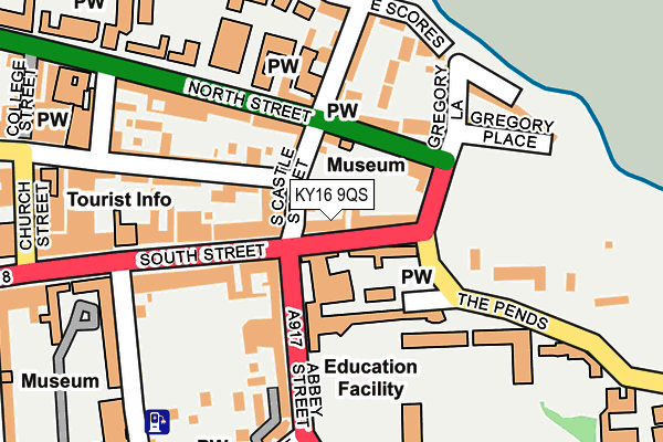 KY16 9QS map - OS OpenMap – Local (Ordnance Survey)