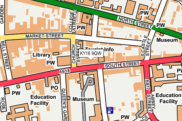 KY16 9QW map - OS OpenMap – Local (Ordnance Survey)