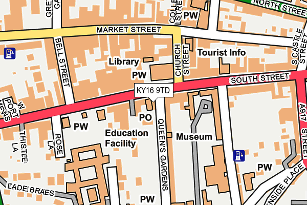 KY16 9TD map - OS OpenMap – Local (Ordnance Survey)
