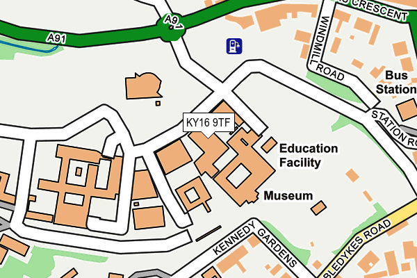 KY16 9TF map - OS OpenMap – Local (Ordnance Survey)