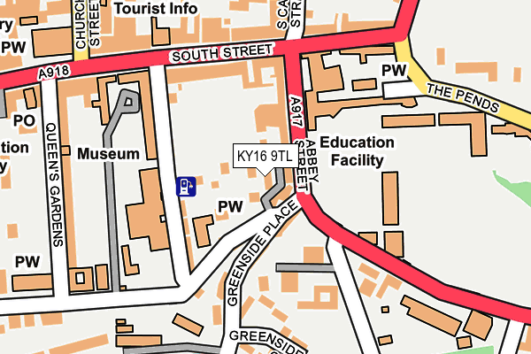 KY16 9TL map - OS OpenMap – Local (Ordnance Survey)