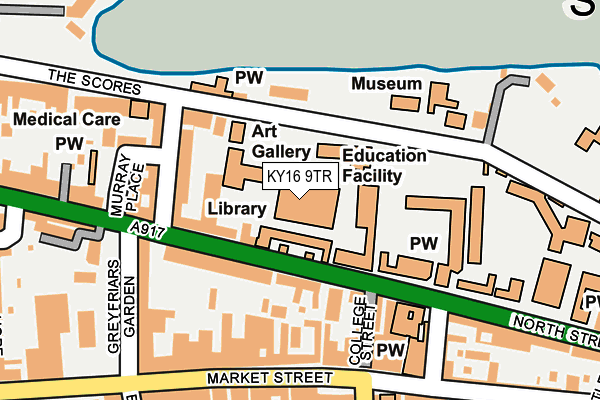 KY16 9TR map - OS OpenMap – Local (Ordnance Survey)