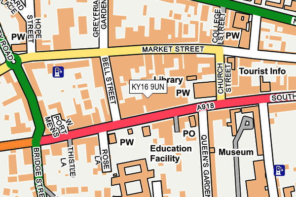 KY16 9UN map - OS OpenMap – Local (Ordnance Survey)