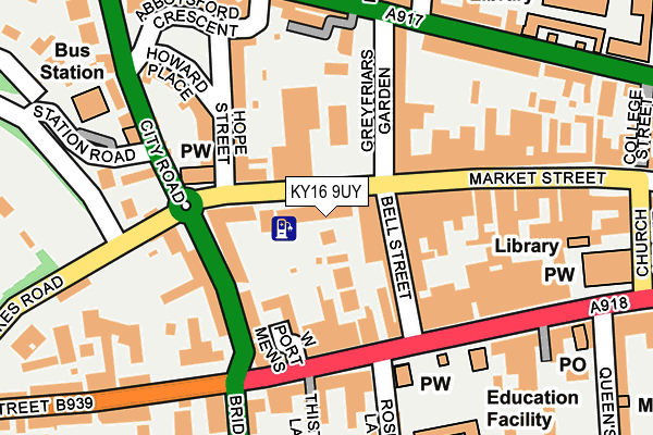 KY16 9UY map - OS OpenMap – Local (Ordnance Survey)
