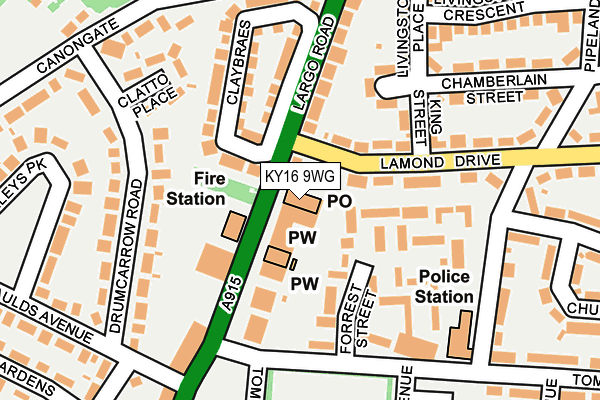 KY16 9WG map - OS OpenMap – Local (Ordnance Survey)