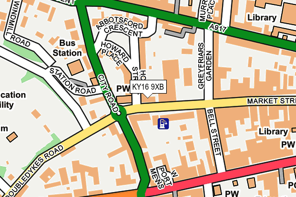 KY16 9XB map - OS OpenMap – Local (Ordnance Survey)