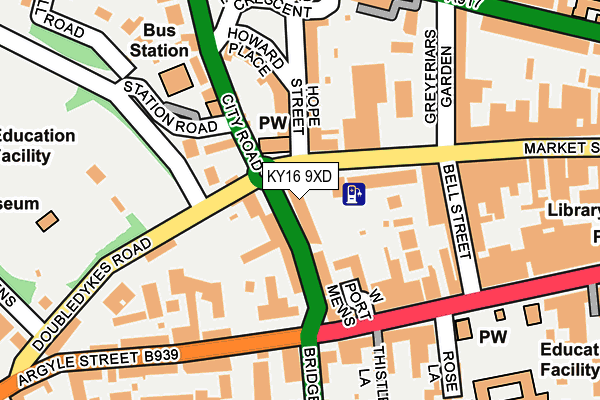 KY16 9XD map - OS OpenMap – Local (Ordnance Survey)