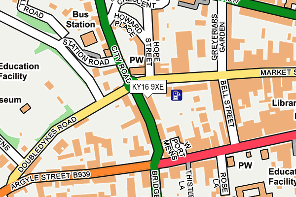 KY16 9XE map - OS OpenMap – Local (Ordnance Survey)