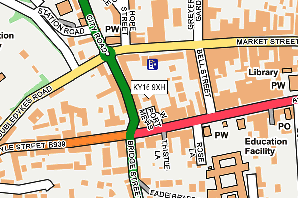 KY16 9XH map - OS OpenMap – Local (Ordnance Survey)