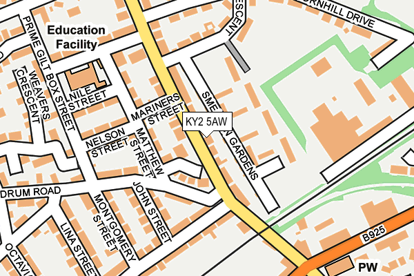 KY2 5AW map - OS OpenMap – Local (Ordnance Survey)