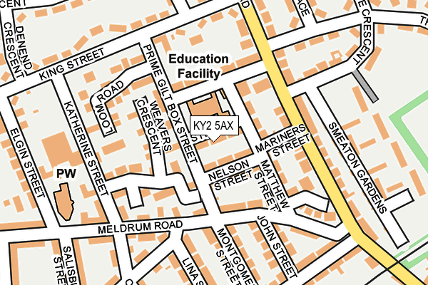 KY2 5AX map - OS OpenMap – Local (Ordnance Survey)