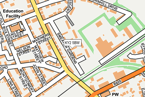 KY2 5BW map - OS OpenMap – Local (Ordnance Survey)