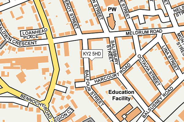 KY2 5HD map - OS OpenMap – Local (Ordnance Survey)