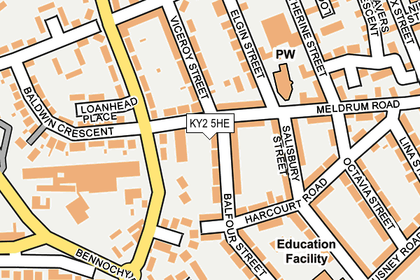 KY2 5HE map - OS OpenMap – Local (Ordnance Survey)