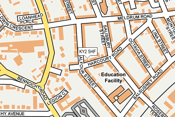 KY2 5HF map - OS OpenMap – Local (Ordnance Survey)