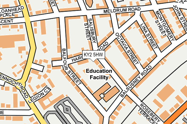 KY2 5HW map - OS OpenMap – Local (Ordnance Survey)