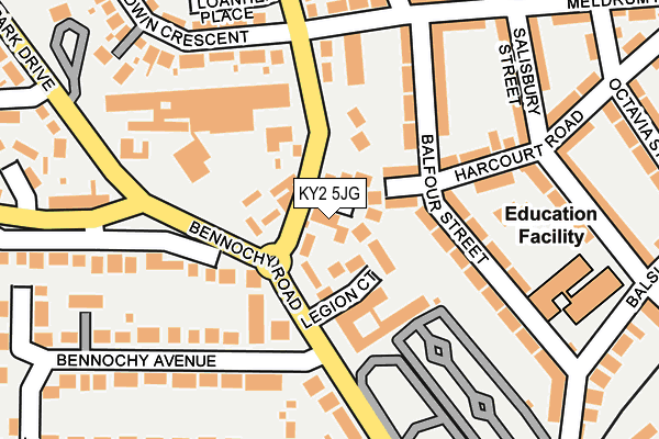 KY2 5JG map - OS OpenMap – Local (Ordnance Survey)