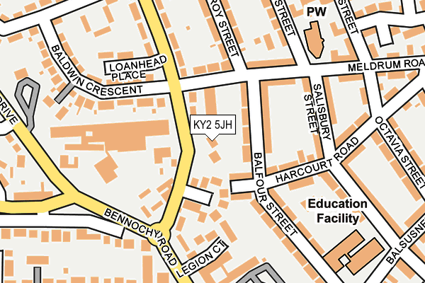 KY2 5JH map - OS OpenMap – Local (Ordnance Survey)