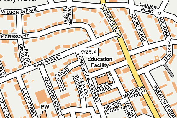 KY2 5JX map - OS OpenMap – Local (Ordnance Survey)