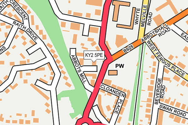 KY2 5PE map - OS OpenMap – Local (Ordnance Survey)