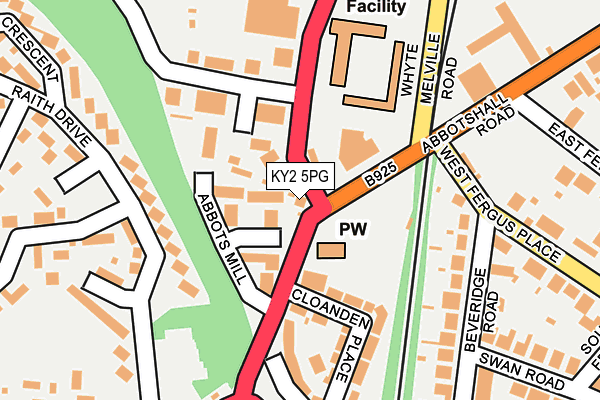 KY2 5PG map - OS OpenMap – Local (Ordnance Survey)