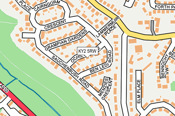 KY2 5RW map - OS OpenMap – Local (Ordnance Survey)