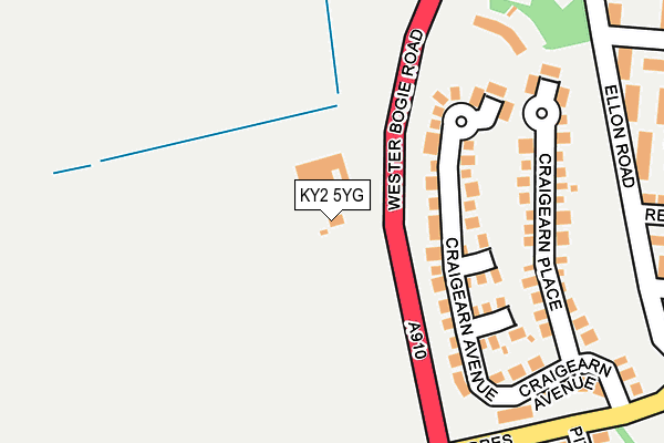 KY2 5YG map - OS OpenMap – Local (Ordnance Survey)